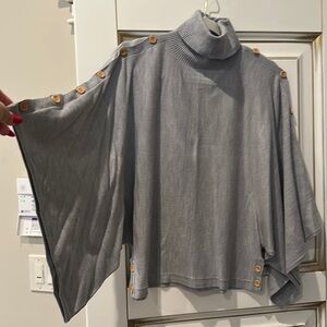 Color Works Grey Cape Sweater‎ Size M